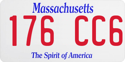 MA license plate 176CC6