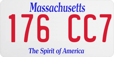 MA license plate 176CC7