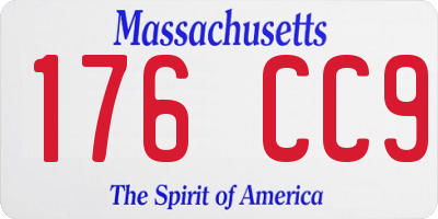 MA license plate 176CC9