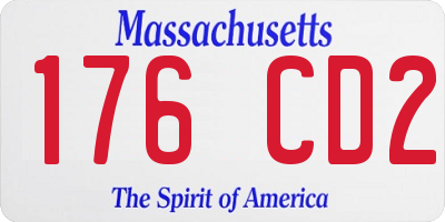 MA license plate 176CD2
