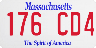 MA license plate 176CD4