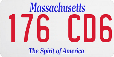 MA license plate 176CD6