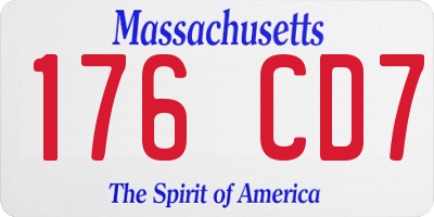 MA license plate 176CD7