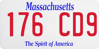 MA license plate 176CD9