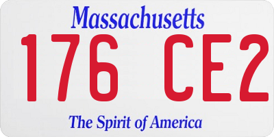 MA license plate 176CE2