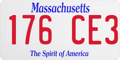 MA license plate 176CE3