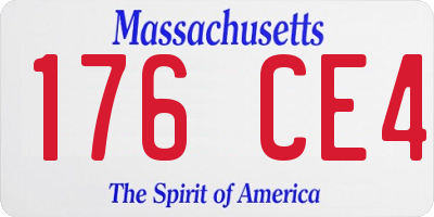 MA license plate 176CE4