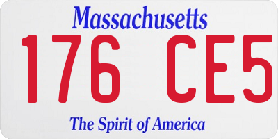 MA license plate 176CE5