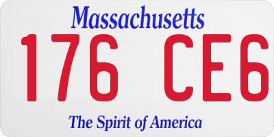 MA license plate 176CE6