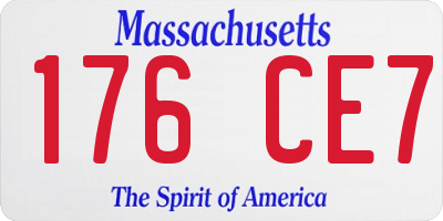 MA license plate 176CE7
