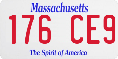 MA license plate 176CE9
