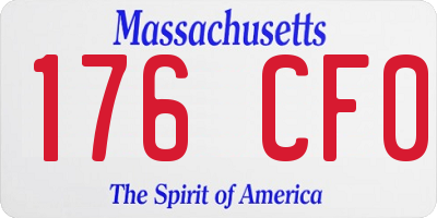 MA license plate 176CF0