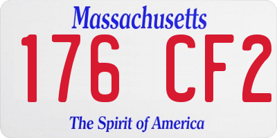 MA license plate 176CF2
