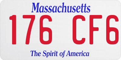 MA license plate 176CF6