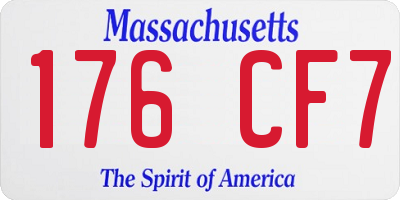 MA license plate 176CF7