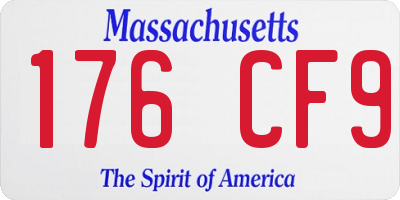 MA license plate 176CF9
