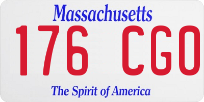 MA license plate 176CG0