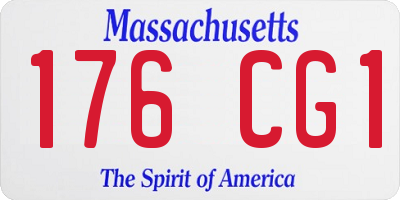 MA license plate 176CG1
