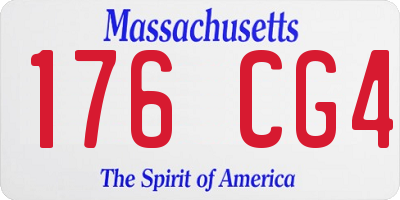 MA license plate 176CG4