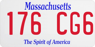 MA license plate 176CG6