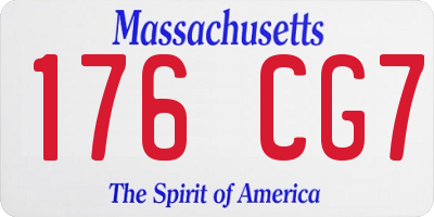 MA license plate 176CG7