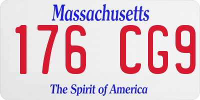MA license plate 176CG9
