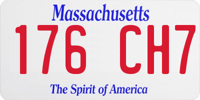 MA license plate 176CH7
