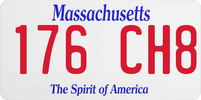 MA license plate 176CH8