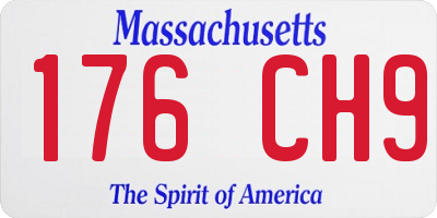 MA license plate 176CH9