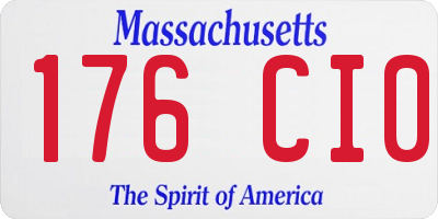 MA license plate 176CI0