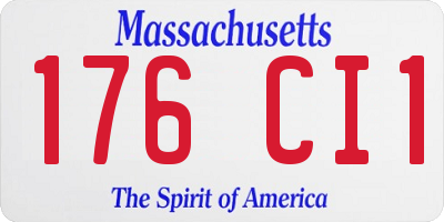 MA license plate 176CI1