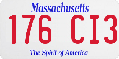 MA license plate 176CI3