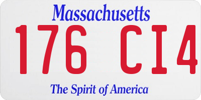 MA license plate 176CI4