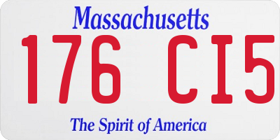 MA license plate 176CI5