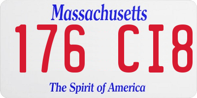 MA license plate 176CI8