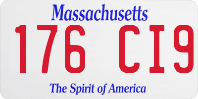 MA license plate 176CI9