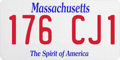 MA license plate 176CJ1