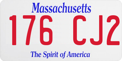 MA license plate 176CJ2
