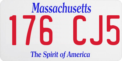 MA license plate 176CJ5