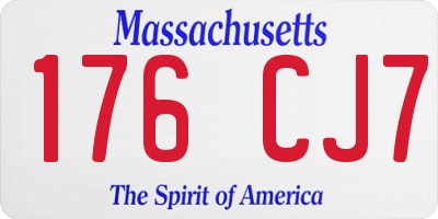 MA license plate 176CJ7