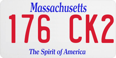 MA license plate 176CK2
