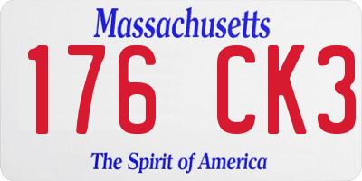 MA license plate 176CK3
