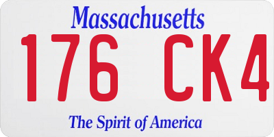 MA license plate 176CK4