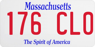 MA license plate 176CL0