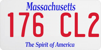 MA license plate 176CL2