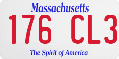 MA license plate 176CL3