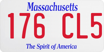 MA license plate 176CL5