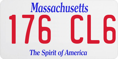 MA license plate 176CL6