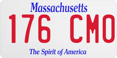 MA license plate 176CM0