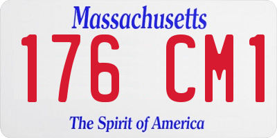 MA license plate 176CM1